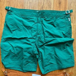Orlebar Brown Men’s Mid-Length Swim Shorts in Green Size 36